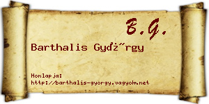 Barthalis György névjegykártya